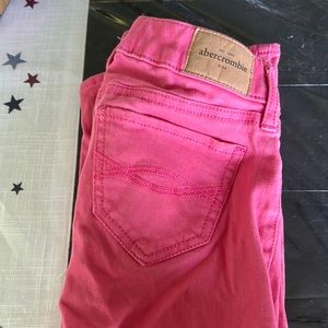 Abercrombie kids pink straight leg jean